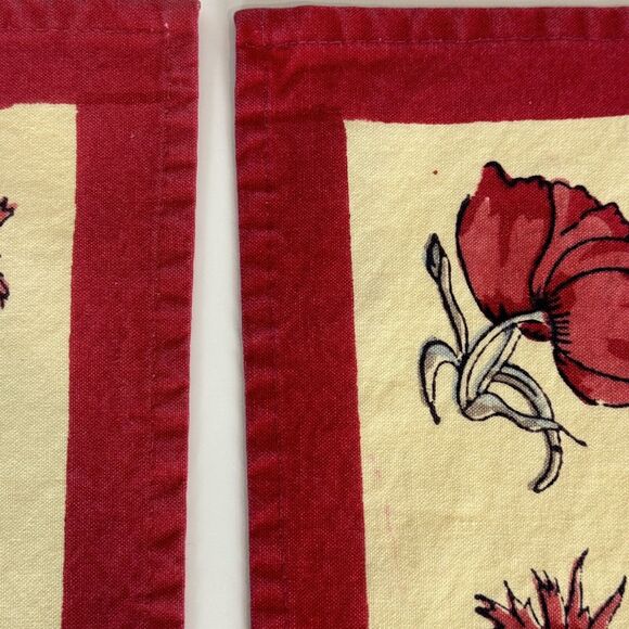 Couleur Nature Placemats Set of 2 15x18in by Bruno Lamy Red Floral - Picture 4 of 5